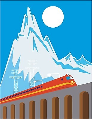 EPS 해외이미지 선 겨울 일러스트 교통시설 산 기차 수확 화물 달 복고 승객 구름다리 디젤 목판화 해외202004 해외일러스트 자연요소 계절 육상교통 교통 농업 대중교통 운송업 다리 시설 가교 파일형식 벡터 이미지허브