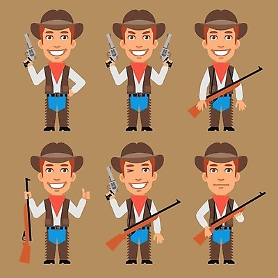 EPS 해외이미지 캐릭터 라이프스타일 디자인 옷 무기 일러스트 미술 사람 그래픽 세트 미국 권총 역사 플랫 카우보이 만화 수집 가득함 오브젝트 클립 마스코트 캐리커처 해외202004 해외일러스트 일러캐릭터 북아메리카 문화예술 생활 총 그림 파일형식 벡터 이미지허브