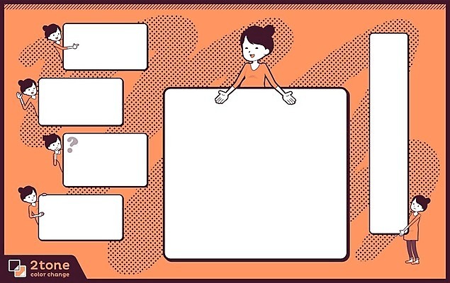 EPS 해외이미지 전신 여자 일러스트 사각프레임 프레임 여러명 성인 세트 주황색 임산부 성인여자만 카피스페이스 해외202004 해외일러스트 컬러 다수 사람 사각형 공백 임신 여자만 성인만 파일형식 벡터 이미지허브