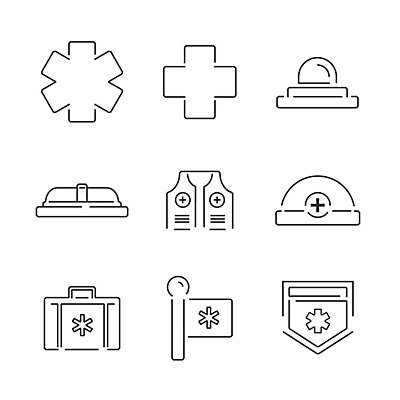 EPS 해외이미지 디자인 셔츠 가방 일러스트 빛 세트 약 라벨 장비 긴급 깃발 구급차 플러스 심볼 사인 해외202004 해외일러스트 기호 잡화 상의 의학 자동차 프레임 파일형식 벡터 이미지허브