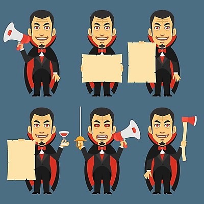 EPS 해외이미지 캐릭터 디자인 종이 일러스트 미술 사람 세트 확성기 할로윈 축하 발표 플랫 칼 만화 수집 가득함 오브젝트 클립 도끼 박쥐 흡혈귀 마스코트 몬스터 카운트 캐리커처 해외202004 해외일러스트 일러캐릭터 컨셉 포유류 문화예술 그림 파일형식 벡터 이미지허브