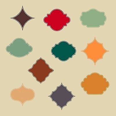 EPS 해외이미지 모양 문양 스티커 일러스트 프레임 사람없음 세트 컬러풀 라벨 빈티지 복고 해외202004 해외일러스트 컬러 컨셉 파일형식 벡터 이미지허브