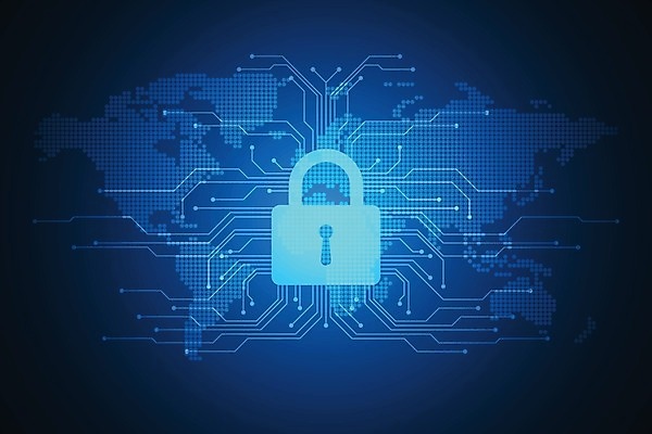 EPS 해외이미지 디자인 컨셉 세계지도 일러스트 추상 미래 자물쇠 사람없음 그래픽 파란색 디지털 잠금 보안 해외202004 해외일러스트 컬러 지도 무늬 안전 세계 파일형식 벡터 이미지허브