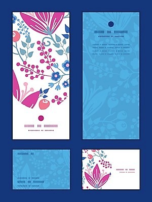 EPS 해외이미지 디자인 배너 꽃 분홍색 꽃무늬 패턴 일러스트 프레임 사람없음 파란색 세트 해외202004 해외일러스트 식물 컬러 무늬 파일형식 벡터 이미지허브