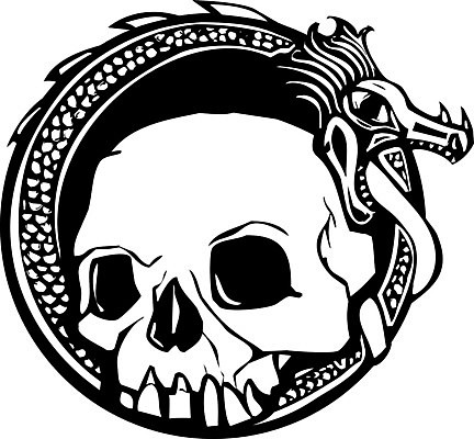 EPS 해외이미지 일러스트 골격 사람 용 죽음 뱀 위험 문신 신화 목판화 몬스터 우화 해골모형 해외202004 해외일러스트 컨셉 파충류 모형 파일형식 벡터 이미지허브