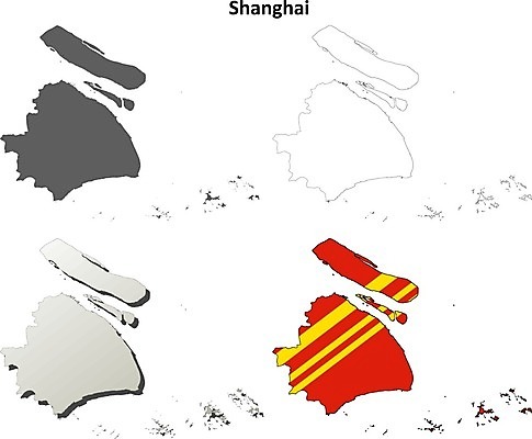 EPS 해외이미지 디자인 실루엣 여행 백그라운드 지도 일러스트 세트 3D 중국 공백 경계선 도시 상하이 윤곽 영토 지역 고립 분할 디테일 해외202004 해외일러스트 아시아 선 촬영기법 디지털합성 경계 파일형식 벡터 나라 이미지허브