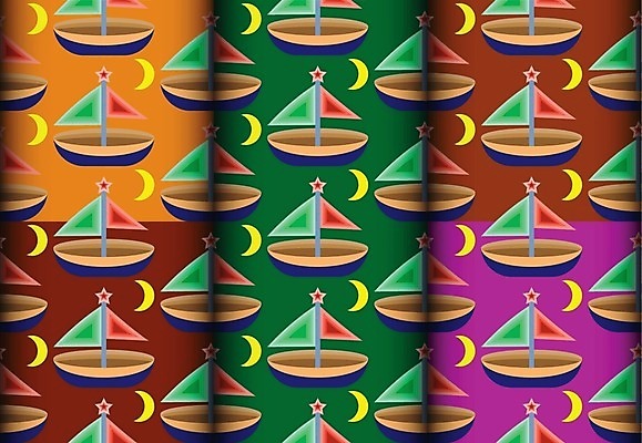 EPS 해외이미지 모양 디자인 백그라운드 패턴 요트 일러스트 벽지 추상 그래픽 장식 컬러풀 직물 해외202004 해외일러스트 컬러 무늬 배_교통 파일형식 벡터 이미지허브