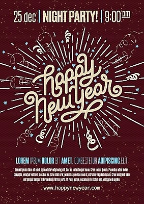 EPS 해외이미지 디자인 백그라운드 일러스트 폭죽 사람없음 해피뉴이어 필기체 레터링 버건디 해외202004 해외일러스트 문자 빨간색 새해인사 파일형식 벡터 이미지허브