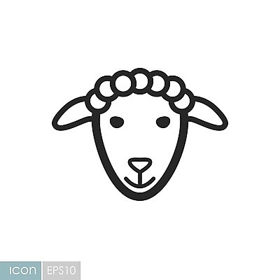 EPS 동물 얼굴 일러스트 사람없음 양 라인아트 해외202004 국내일러스트 해외일러스트 선 포유류 신체부위 파일형식 벡터 이미지허브