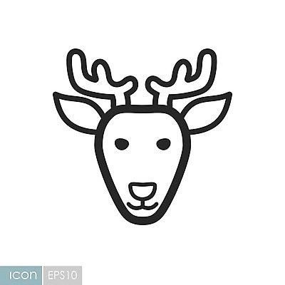 EPS 동물 얼굴 일러스트 사슴 사람없음 라인아트 해외202004 국내일러스트 해외일러스트 선 포유류 신체부위 파일형식 벡터 이미지허브
