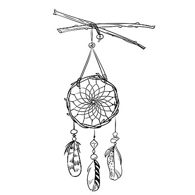 EPS 해외이미지 전통 일러스트 사람없음 장식 꿈 구슬 깃털 부적 드림캐쳐 해외202004 해외일러스트 파일형식 벡터 이미지허브