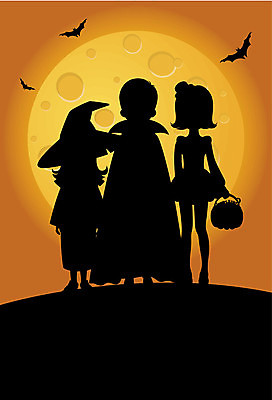 EPS 해외이미지 실루엣 일러스트 검은색 우정 할로윈 달 축하 야간 마녀 흡혈귀 가면무도회 해외202004 해외일러스트 자연요소 컬러 컨셉 촬영기법 친구 무도회 파일형식 벡터 이미지허브