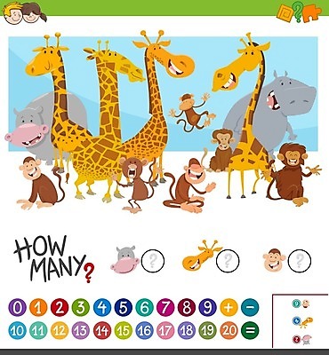 EPS 해외이미지 동물 템플릿 캐릭터 디자인 교육 어린이 일러스트 학교 그래픽 숫자 유치원 시험 게임 원숭이 수학 퍼즐 수수께끼 가르침 그룹 계산 어플리케이션 만화 기린 준비 그림 하마 해결 해외202004 해외일러스트 일러캐릭터 문자 포유류 교과목 놀이 사람 파일형식 벡터 이미지허브