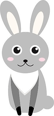 EPS 해외이미지 한마리 동물캐릭터 일러스트 사람없음 회색 토끼 해외202004 해외일러스트 일러캐릭터 동물 캐릭터 1 컬러 포유류 반려동물 파일형식 벡터 이미지허브