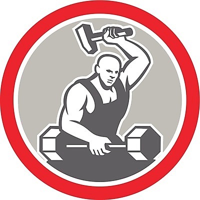 EPS 해외이미지 남자 산업 일러스트 노동자 원형 몸무게 망치 무역 복고 판매원 대장장이 해외202004 해외일러스트 도형 직업 사람 공구 파일형식 벡터 도구 이미지허브