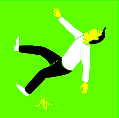 EPS 해외이미지 일러스트 바나나 공중 유머 떨어짐 만화 해외202004 해외일러스트 감정 컨셉 과일 파일형식 벡터 이미지허브