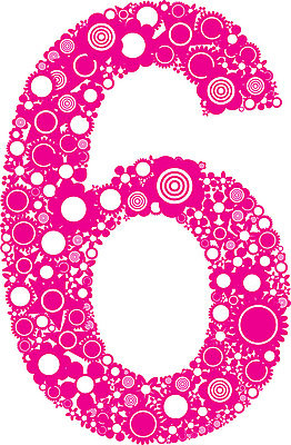 EPS 해외이미지 꽃 분홍색 일러스트 숫자 자주색 6 심볼 해외202004 해외일러스트 식물 문자 컬러 파일형식 벡터 이미지허브