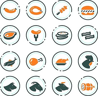 EPS 해외이미지 디자인 커피 음료 음식 일러스트 육류 돼지고기 어류 스테이크 그래픽 컵 세트 픽토그램 주방 식당 와인 검은색 식사 저녁식사 치킨 소고기 껍질 흰색 돼지 소시지 개 맛 아침식사 바비큐 심볼 사인 햄 베이컨 양고기 칠면조 바비큐립 점심식사 고립 단백질 살라미 암탉 페퍼로니 해외202004 해외일러스트 식기 컬러 컨셉 식재료 포유류 조류 주류 서양음식 상점 수중동물 닭 가공식품 암컷 닭고기요리 영양소 파일형식 벡터 이미지허브