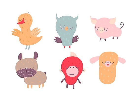 EPS 해외이미지 동물 캐릭터 야생동물 어린이 백그라운드 일러스트 곰 포유류 조류 동물원 반려동물 컬러풀 원숭이 아기 잠 돼지 개 숲 부엉이 불독 해외202004 해외일러스트 일러캐릭터 컬러 사람 파일형식 벡터 이미지허브