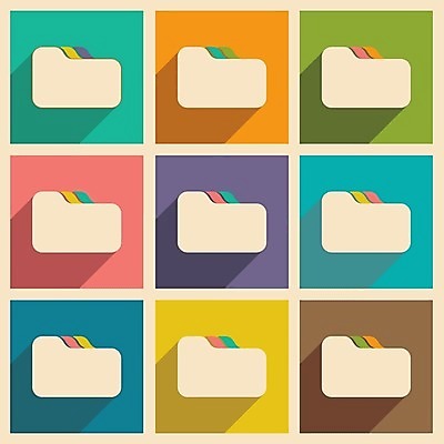 EPS 해외이미지 일러스트 사람없음 컴퓨터 세트 컬러풀 폴더 심플 파일폴더 해외202004 해외일러스트 컬러 전자제품 사무용품 파일 파일형식 벡터 이미지허브