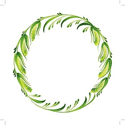 EPS 해외이미지 식물 디자인 백그라운드 잎 일러스트 수채화 프레임 미술 사람없음 초록색 원형 해외202004 해외일러스트 도형 컬러 문화예술 파일형식 벡터 이미지허브