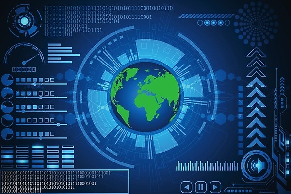 EPS 해외이미지 디자인 지구 컨셉 일러스트 추상 미래 사람없음 그래픽 파란색 세계 디지털 인터페이스 해외202004 해외일러스트 컬러 무늬 파일형식 벡터 이미지허브