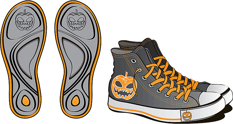 EPS 해외이미지 옷 스포츠 신발 오렌지 일러스트 호박 장식 유행 검은색 희망 할로윈 흰색 쌍 변장 고립 해외202004 해외일러스트 감정 컬러 채소 과일 파일형식 벡터 이미지허브