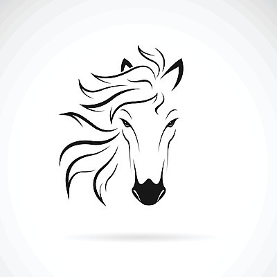 EPS 해외이미지 디자인 얼굴 일러스트 추상 사람없음 검은색 흰색 말_동물 심볼 그림 심플 윤곽 해외202004 해외일러스트 컬러 무늬 포유류 신체부위 파일형식 벡터 이미지허브
