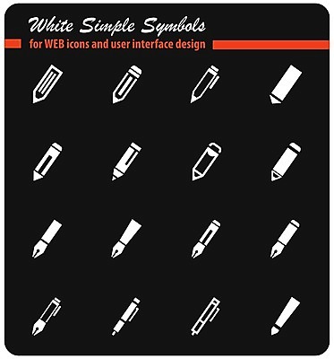 EPS 해외이미지 일러스트 사람없음 픽토그램 필기구 연필 펜 볼펜 만년필 공구 심볼 문서 파일 인터페이스 해외202004 해외일러스트 문구용품 학용품 도구 파일형식 벡터 이미지허브