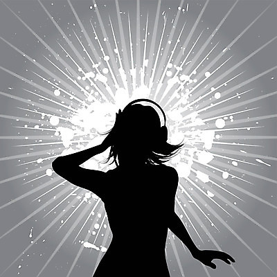 EPS 해외이미지 여자 행복 실루엣 음악 백그라운드 일러스트 놀이 사람 파티 헤드폰 댄서 춤 은색 DJ 디스코 해외202004 해외일러스트 직업 감정 컬러 음향기기 문화예술 촬영기법 이벤트 파일형식 벡터 이미지허브