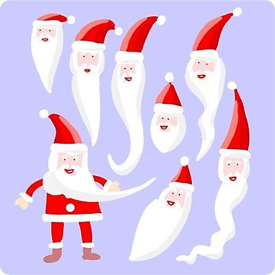 EPS 해외이미지 디자인 크리스마스 일러스트 산타모자 휴가 수염 산타클로스 기쁨 노엘 해외202004 해외일러스트 모자_잡화 기념일 감정 파일형식 벡터 이미지허브