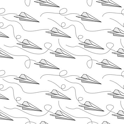 EPS 해외이미지 디자인 종이 백그라운드 패턴 일러스트 벽지 비행기 검은색 흰색 타일 포장지 정사각형 해외202004 해외일러스트 도형 컬러 무늬 포장 항공교통 대중교통 파일형식 벡터 이미지허브