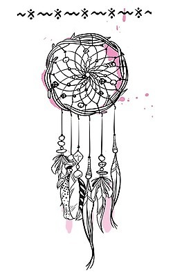 EPS 해외이미지 전통 일러스트 사람없음 장식 꿈 구슬 깃털 부적 드림캐쳐 해외202004 해외일러스트 파일형식 벡터 이미지허브