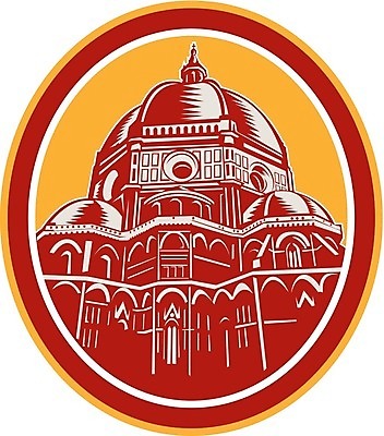 EPS 해외이미지 일러스트 건축양식 건물 성당 교회 이탈리아 원형 복고 고립 목판화 피렌체 해외202004 해외일러스트 도형 건축물 건축 유럽 종교건축 파일형식 벡터 이미지허브