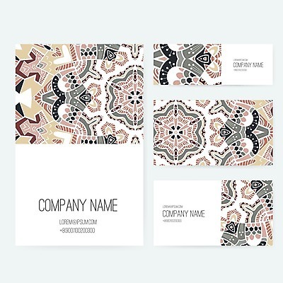 EPS 해외이미지 템플릿 디자인 배너 백그라운드 컨셉 꽃무늬 일러스트 비즈니스 명함 장식 세트 공백 화려 그림 레이아웃 복고 엘리먼트 해외202004 해외일러스트 꽃 무늬 파일형식 벡터 이미지허브