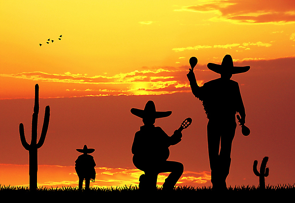 포토 JPG 해외이미지 남자 행복 실루엣 음악 일러스트 멕시코 사람없음 야외 일몰 음악가 기구 기타 악단 솜브레로 해외202004 해외포토 직업 모자_잡화 감정 북아메리카 현악기 문화예술 촬영기법 사람 노을 전통의상 파일형식 이미지허브