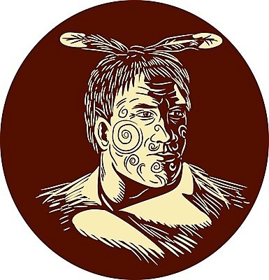EPS 해외이미지 문화 얼굴 일러스트 그래픽 머리 인쇄 망토 문신 복고 뉴질랜드 판화 전사 목판화 치프 해외202004 해외일러스트 미술 신체부위 오세아니아 파일형식 벡터 나라 문화예술 사람 이미지허브