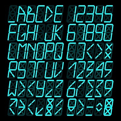 EPS 해외이미지 기호 디자인 알파벳 영어 화살표 일러스트 대문자 타이포그라피 사람없음 파란색 세트 숫자 디지털 플랫 전자 조합형타이포 해외202004 해외일러스트 문자 컬러 파일형식 벡터 이미지허브