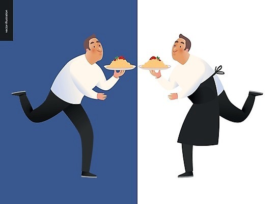 EPS 해외이미지 직업 캐릭터 남자 행복 음식 백그라운드 일러스트 호텔 노동자 서브 쟁반 파스타 스파게티 미소 사람 정장 요식업 식당 식사 저녁식사 카페 종업원 웨이터 직원 볼로냐 정중 해외202004 해외일러스트 일러캐릭터 옷 감정 산업 컨셉 숙소 서양음식 표정 상점 파일형식 벡터 이미지허브