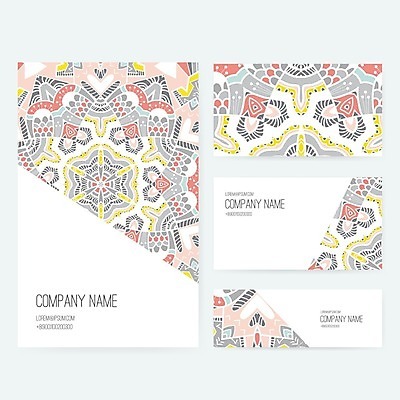 EPS 해외이미지 템플릿 디자인 배너 백그라운드 컨셉 꽃무늬 일러스트 비즈니스 명함 장식 세트 공백 화려 그림 레이아웃 복고 엘리먼트 해외202004 해외일러스트 꽃 무늬 파일형식 벡터 이미지허브