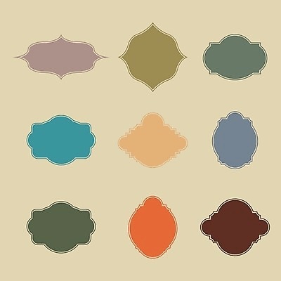 EPS 해외이미지 모양 문양 스티커 일러스트 프레임 사람없음 세트 컬러풀 라벨 빈티지 복고 해외202004 해외일러스트 컬러 컨셉 파일형식 벡터 이미지허브