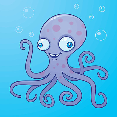 EPS 해외이미지 동물 바다 일러스트 미술 거품 유머 만화 오징어 그림 클립 문어 촉수 해외202004 해외일러스트 감정 문화예술 연체동물 수중동물 파일형식 벡터 이미지허브