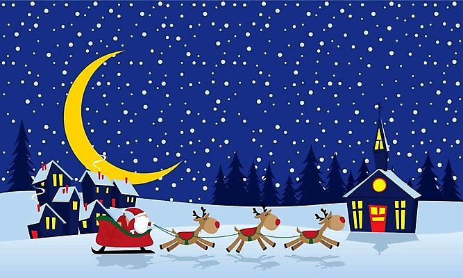 EPS 해외이미지 크리스마스 겨울 일러스트 자연 사슴 선물 미소 풍경 사람없음 산타클로스 교회 마을 달 야간 저녁 교외 순록 해외202004 해외일러스트 자연요소 계절 기념일 포유류 종교건축 표정 건물 생태계 파일형식 벡터 이미지허브