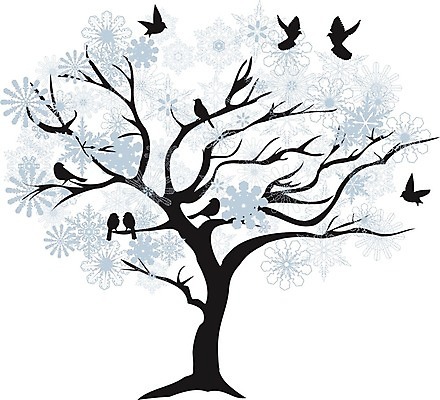 EPS 해외이미지 나무 일러스트 조류 추상 눈꽃 사람없음 해외202004 해외일러스트 식물 동물 무늬 눈_날씨 파일형식 벡터 이미지허브
