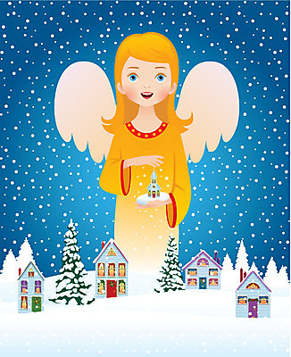EPS 해외이미지 전통 행복 크리스마스 겨울 일러스트 천사 요정 미소 야외 크리스마스트리 교회 마을 축제 축하 인사 잡기 영혼 축복 언덕 마법 빛망울 해외202004 해외일러스트 계절 기념일 감정 컨셉 종교건축 모션 표정 건물 빛 예절 파일형식 벡터 이미지허브