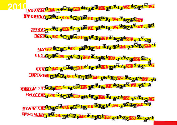 EPS 해외이미지 일러스트 새로움 타이포그라피 빨간색 노란색 검은색 달력 흰색 시간 날짜 연도 월 해외202004 해외일러스트 문자 컬러 컨셉 파일형식 벡터 이미지허브