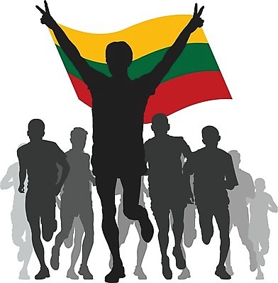 EPS 해외이미지 실루엣 스포츠 일러스트 건강 사람 깃발 라이벌 달리기선수 리투아니아 승자 해외202004 해외일러스트 유럽 촬영기법 육상선수 파일형식 벡터 이미지허브