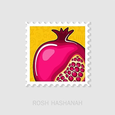 EPS 해외이미지 분홍색 일러스트 사람없음 노란색 석류 유대교 우표 석류알 해외202004 해외일러스트 종교 컬러 과일 파일형식 벡터 이미지허브