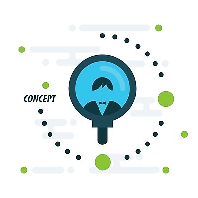 EPS 해외이미지 응시 컨셉 일러스트 유리 공구 플랫 확대 심볼 검색 발견 해외202004 해외일러스트 시선 재질 도구 파일형식 벡터 이미지허브