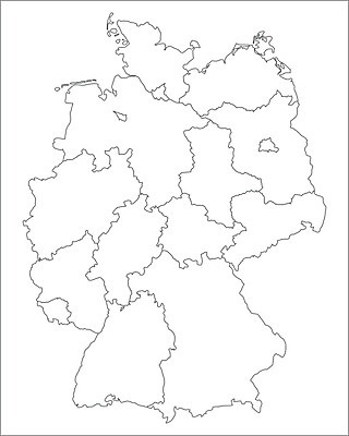 EPS 해외이미지 선 여행 백그라운드 지도 일러스트 독일 흰색 윤곽 지역 베를린 고립 지리 함부르크 바이에른 해외202004 해외일러스트 유럽 컬러 파일형식 벡터 이미지허브